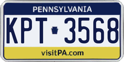 PA license plate KPT3568