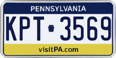 PA license plate KPT3569