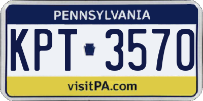 PA license plate KPT3570