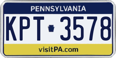 PA license plate KPT3578