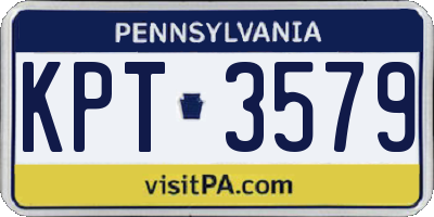 PA license plate KPT3579