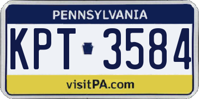 PA license plate KPT3584