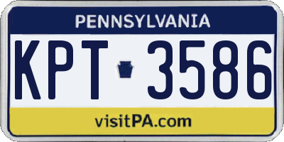 PA license plate KPT3586