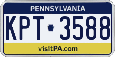 PA license plate KPT3588