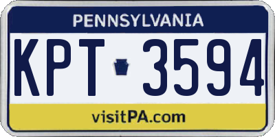 PA license plate KPT3594