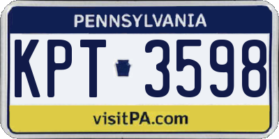 PA license plate KPT3598