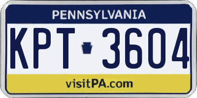 PA license plate KPT3604