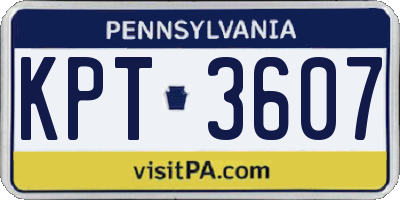 PA license plate KPT3607