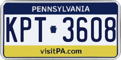 PA license plate KPT3608