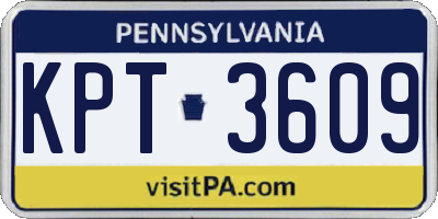 PA license plate KPT3609