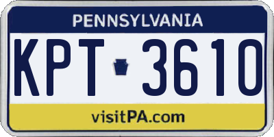 PA license plate KPT3610
