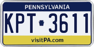 PA license plate KPT3611