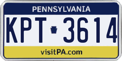 PA license plate KPT3614