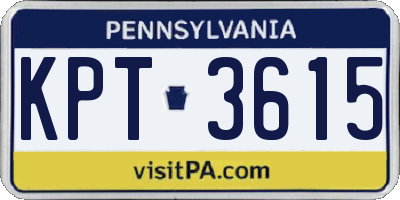PA license plate KPT3615