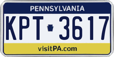 PA license plate KPT3617