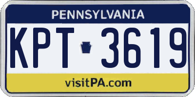 PA license plate KPT3619