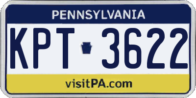 PA license plate KPT3622