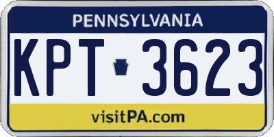 PA license plate KPT3623
