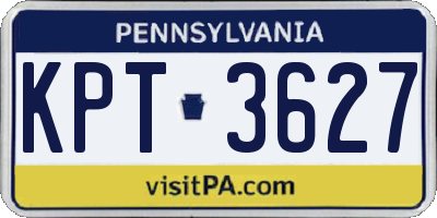 PA license plate KPT3627