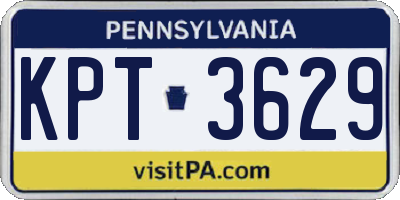 PA license plate KPT3629