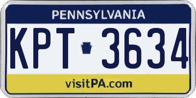 PA license plate KPT3634
