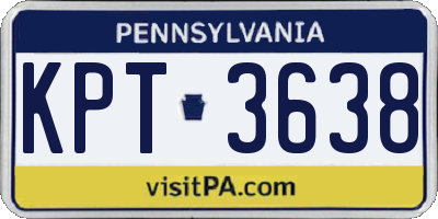 PA license plate KPT3638