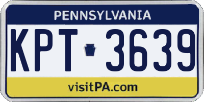 PA license plate KPT3639