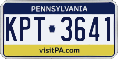 PA license plate KPT3641
