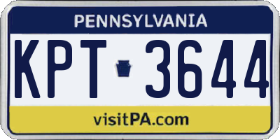 PA license plate KPT3644
