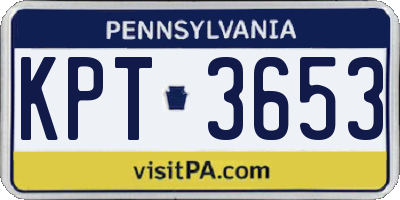 PA license plate KPT3653