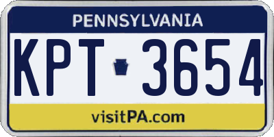 PA license plate KPT3654