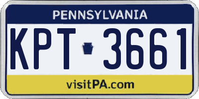 PA license plate KPT3661