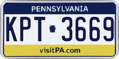 PA license plate KPT3669