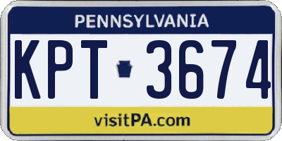 PA license plate KPT3674