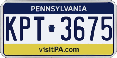 PA license plate KPT3675