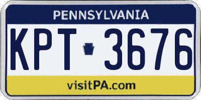 PA license plate KPT3676