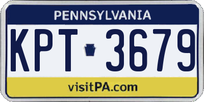PA license plate KPT3679