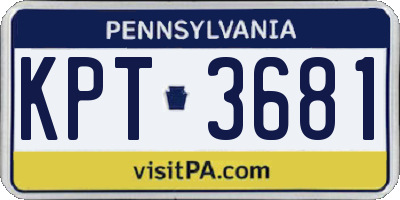 PA license plate KPT3681