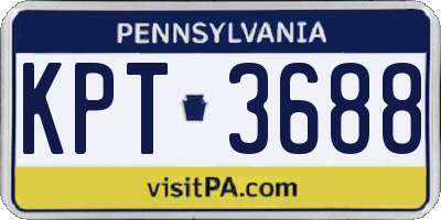 PA license plate KPT3688