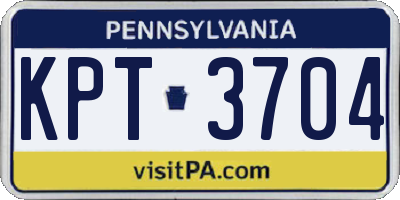 PA license plate KPT3704