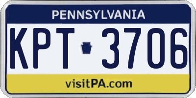 PA license plate KPT3706