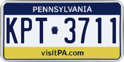 PA license plate KPT3711