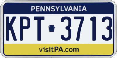 PA license plate KPT3713