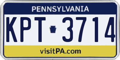 PA license plate KPT3714