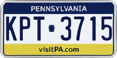 PA license plate KPT3715
