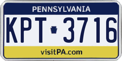 PA license plate KPT3716