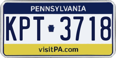 PA license plate KPT3718