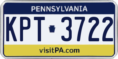 PA license plate KPT3722