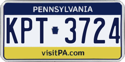 PA license plate KPT3724