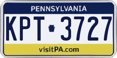 PA license plate KPT3727